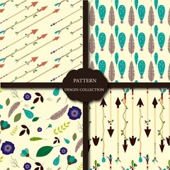 Flowers Arrows Pattern Background Collecti