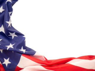 Part of the American flag is on a transparent background.