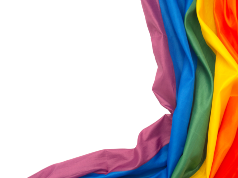 Part of the rainbow flag or LGBTQ flag is on a transparent background.