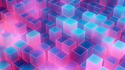 Obraz premium Modern geometric cubes vibrant pattern. Futuristic high-tech metallic texture abstract background design for tech companies. Geometrical tech backdrop textured wallpaper patterned