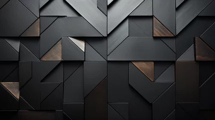 Tischdecke Luxury black geometric metal pattern. Futuristic exterior cladding. Dark hard plastic metallic texture abstract background design. Modern obsidian polished backdrop textured wallpaper © The img