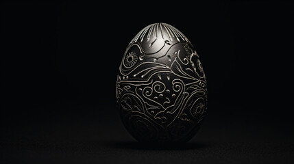 Black luminous Easter egg