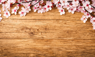 Obraz na płótnie Canvas 桜と木目の背景
