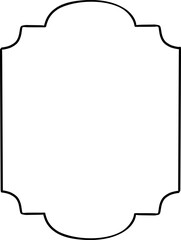 Coquette frame with bow outline doodle hand drawn