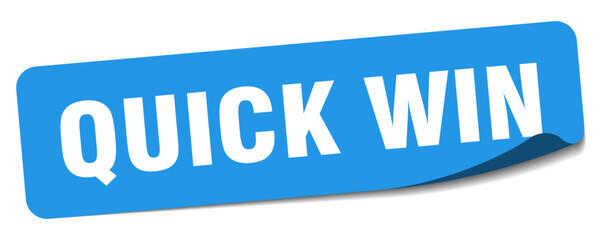quick win sticker. quick win label