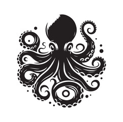 Octopus silhouette vector illustration