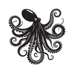 Octopus silhouette vector illustration