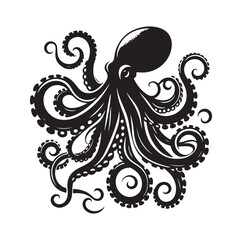 Octopus silhouette vector illustration