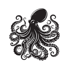 Octopus silhouette vector illustration