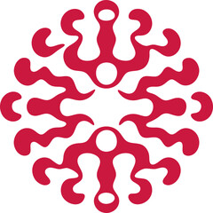 Round shape illustration. Abstract circle pattern hand drawing design element