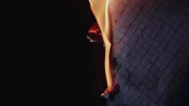 Paper Burning Close-Up