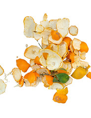 Dried orange slices isolated on white background