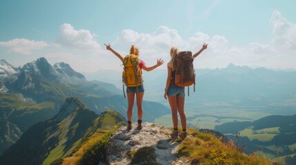 Exuberant joy on the mountain top.