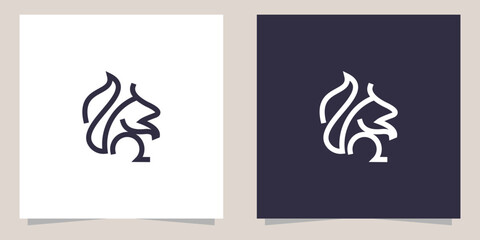 squirrel logo design vector