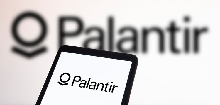 Dhaka, Bangladesh- 11 March 2024: Palantir logo is displayed on smartphone.