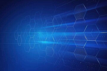 Fototapeta premium Experience the seamless fusion of art and technology with a vector hexagons pattern, presenting a sleek geometric abstract background adorned with simple hexagonal elements, designed to elevate techno