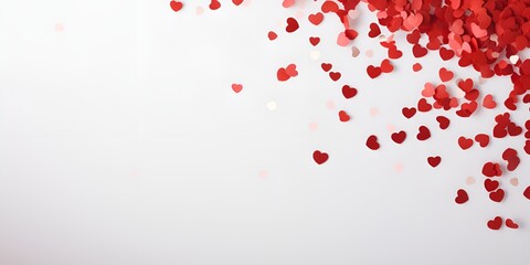 Heart,shaped confetti falling against a celebratory background , heart,shaped confetti, falling, celebration