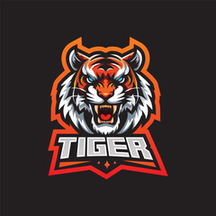 a tiger logo designed in an esports-style vector art format