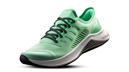 green sport shoes on transparent background