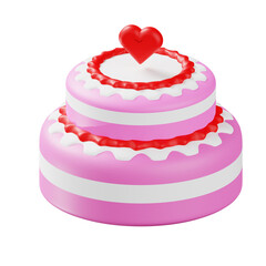 cake with pink heart 