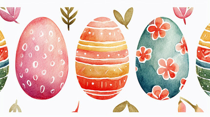 Fototapeta premium Graphic representation of painted Easter eggs. Generative Ai.