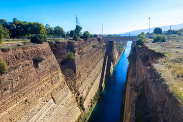 The Corinth Canal is a canal that connects the Gulf of Corinth with the Saronic Gulf in the Aegean Sea in Greece