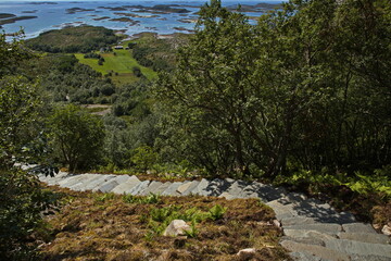 View from the mountain Torghatten in Norway, Europe 
