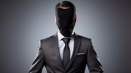 Man with a question mark head in a clean background , man with question mark, clean background