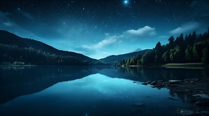 Clear night sky filled with stars in a nature theme , clear night sky, stars, nature theme - obrazy, fototapety, plakaty