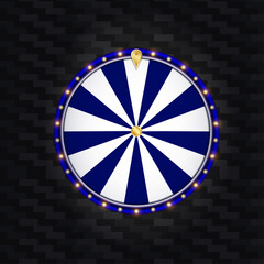 Blue Wheel of fortune. Casino template. 