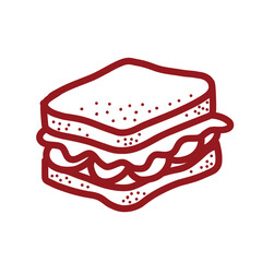 Sandwich vector illustration flat design trace art
