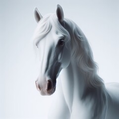 Obraz na płótnie Canvas white horse portrait on white 