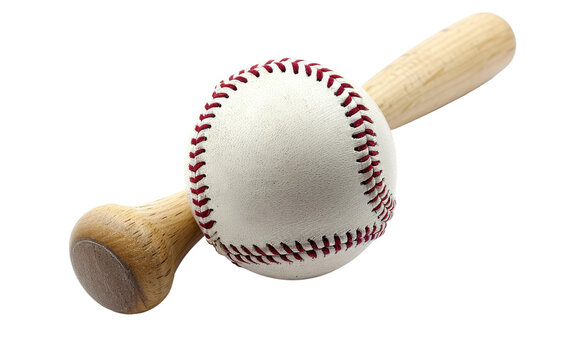 Baseball with Bat on Transparent Background, PNG, Generative Ai