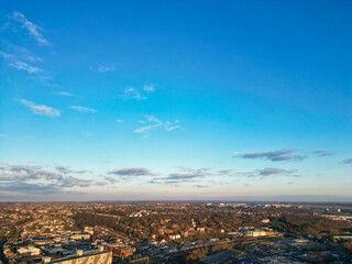 High Angle View of Downtown Buildings at Central Luton City of England UK. December 1st, 2023