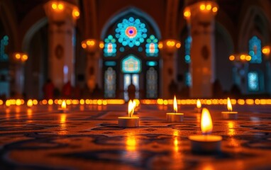 Obraz premium Candles in the Mosque