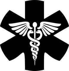 Medical sign, Medical symbol, Medical Snake Caduceus Logo, Caduceus sign, caduceus symbol, Snake in high HD resolution for printing on packing material for pharmaceuticals.  - obrazy, fototapety, plakaty