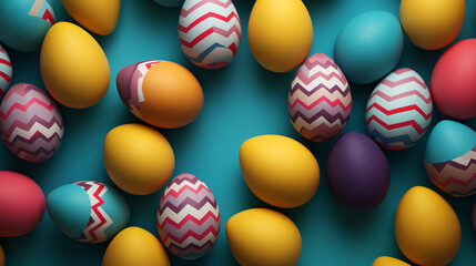 Fototapeta na wymiar Multicolor Easter eggs