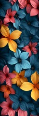Fototapeta na wymiar Colorful and Emotional Innovative Flower Background Texture Pattern - Illustrative Boldlines Minimalist and Symbolic Dynamic Composition Wallpaper created with Generative AI Technology