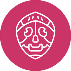 African Mask Icon Style