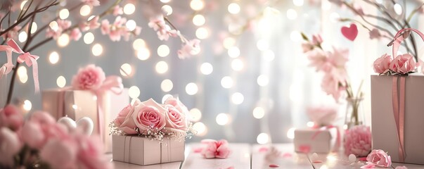 pink roses on a table