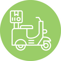 Delivery On Bike Icon Style