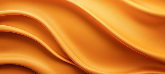 Obraz premium Blue gold yellow shiny satin silk swirl wave background banner panorama long - Abstract textile fabric material, backdrop texture for product display or text