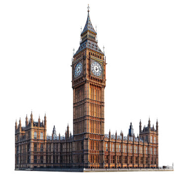 big ben isolated on white background