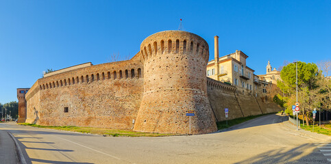 Jesi, Italy - one of the most tipycal villages of Marche region, Jesi displays an impressive defensive wall surrounding the city, one of the best preserved in Italy 