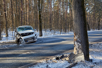 Сar body after accident on a road