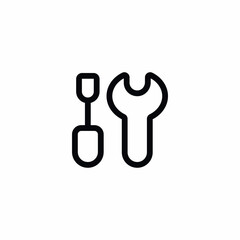 Wrench Screwdriver Maintenance Icon Vector