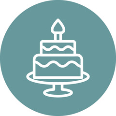 Two Layered Cake Icon Style