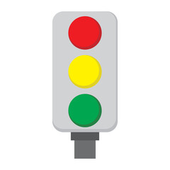 Traffic light, vector illustration. Traffic light on white background.