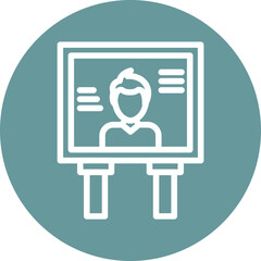 Billboard Man Icon Style