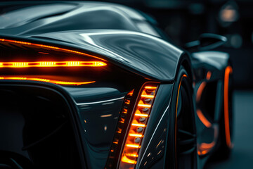 Dynamic Design: Close-Up Shot of Futuristic Vehicle Front
